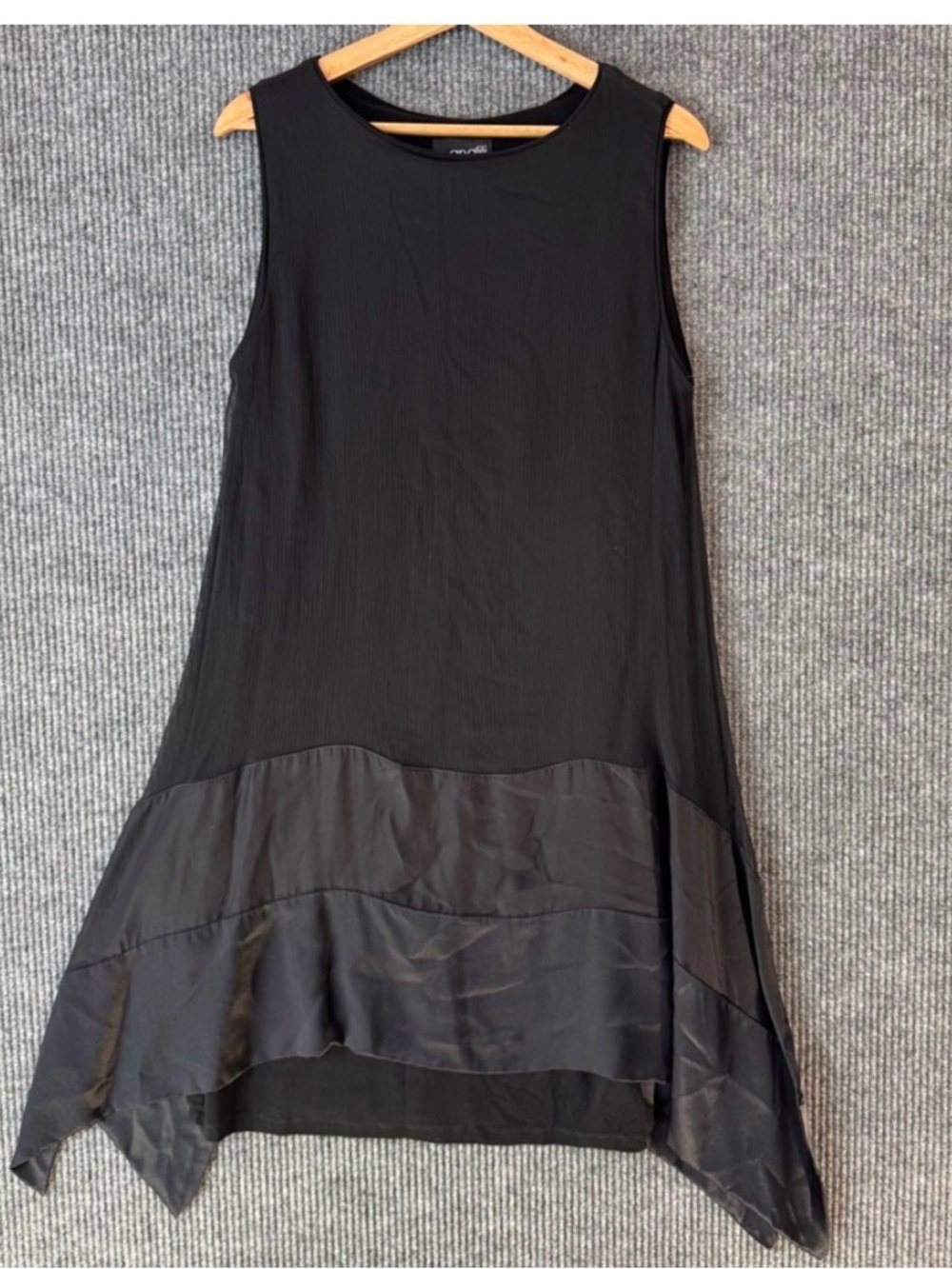 NWT Analili Black Dress XL Sleeveless Asymmetrical Hem Cocktail‎ Party Modern